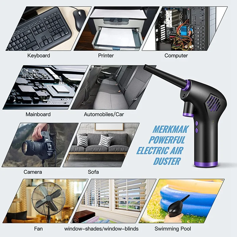 

45000 RPM Cordless Electric High Pressure Air Computer Cleaner Blower Keyboard Laptop Deep Cleaning Tool Rechargeable