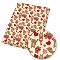 polyester cotton fabric printed cloth fabrics animals love hearts sheet for valentines day diy bag sewing materials 45145cmpc