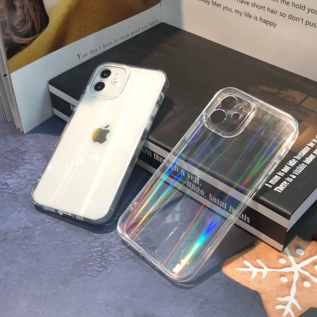 

Transparent Colorful Laser Aurora Case For iPhone 12 11 Pro XS Max SE 2020 X XR 6 7 8 Plus Silicone Shockproof Protection Case