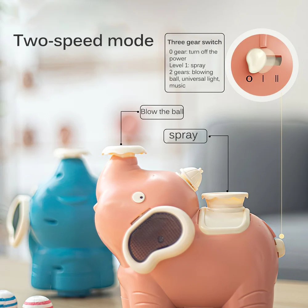 

Spraying Baby Elephant Toys with Music and Lighting Interactive Gift for Children Battery-powered with 2 Balls Walking Baby Toys