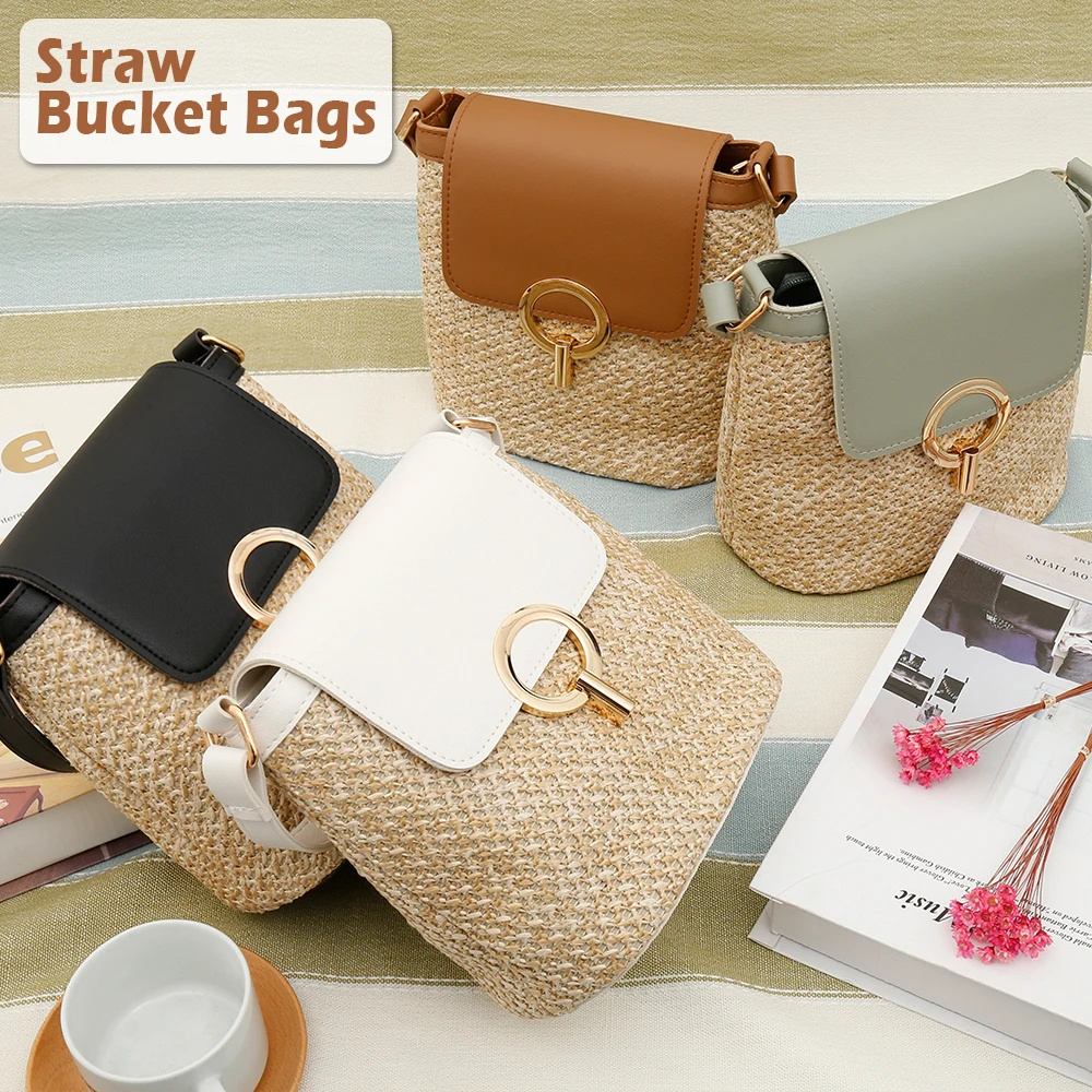 Соломенная Сумка на плечо для женщин маленькая плетеная пляжная соломенная