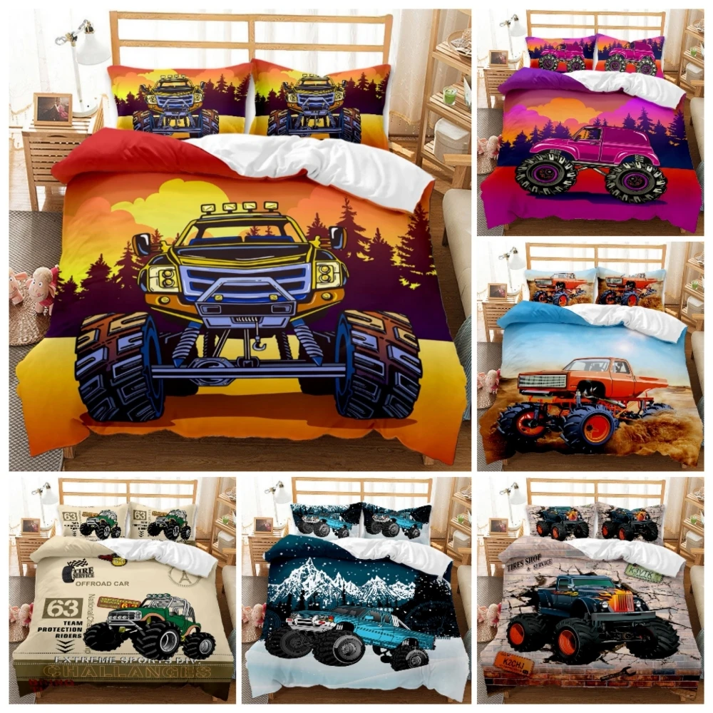 

HD 3D Digital Mountain Bike Printed Bedding Set Motorbike Printed Duvet Cover Set Comfort Cover (Twin Full Queen King Size )