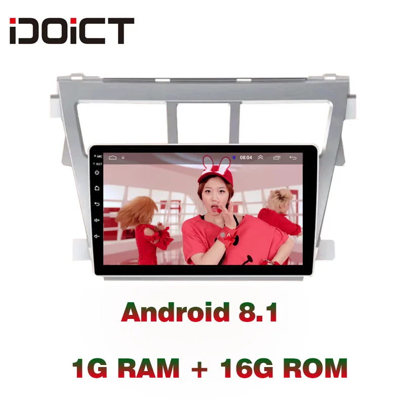 IDOICT Android 8 1 автомобильный DVD плеер GPS навигация Мультимедиа для Toyota Vios Yaris радио