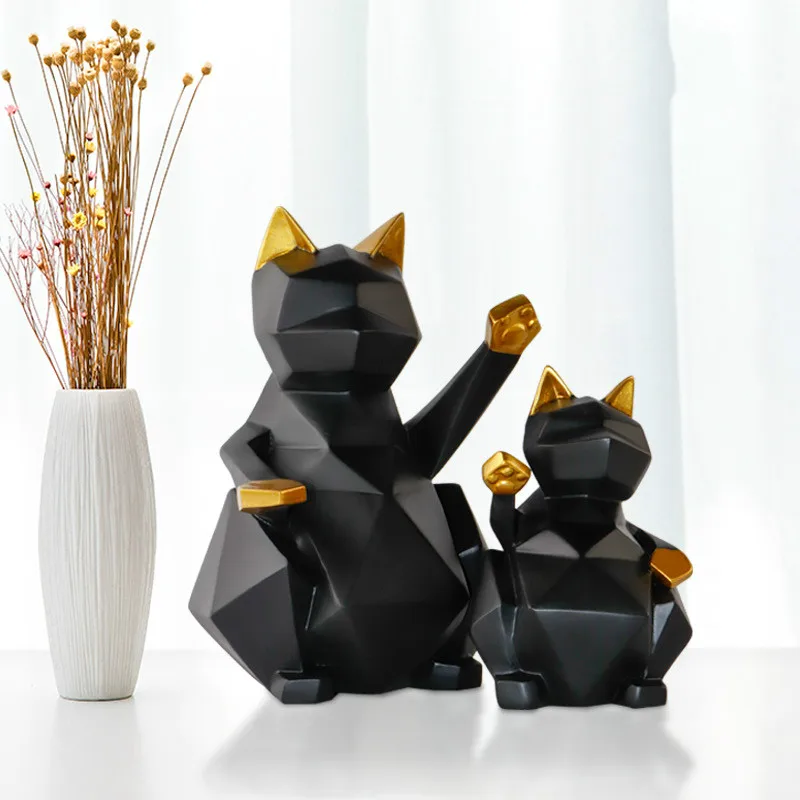 Скандинавские минималистичные геометрические украшения Lucky Cat для офиса мягкий