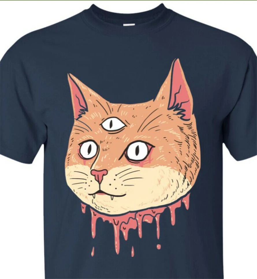 Тройник хиппи кошка Мужская футболка Мужчины Винтаж Стиль кислота