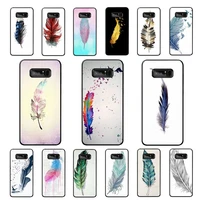 maiyaca lovely colorful feathers phone case for samsung note 5 7 8 9 10 20 pro plus lite ultra a21 12 02