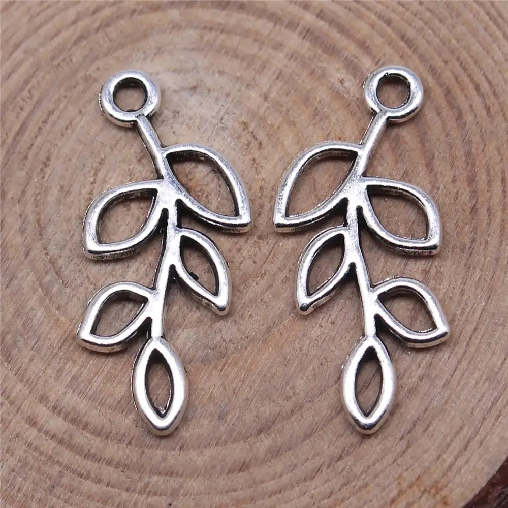 

Earring Charms For Jewelry Making 40pcs Hollow Branches Charms 25x11mm Antique Silver Plated