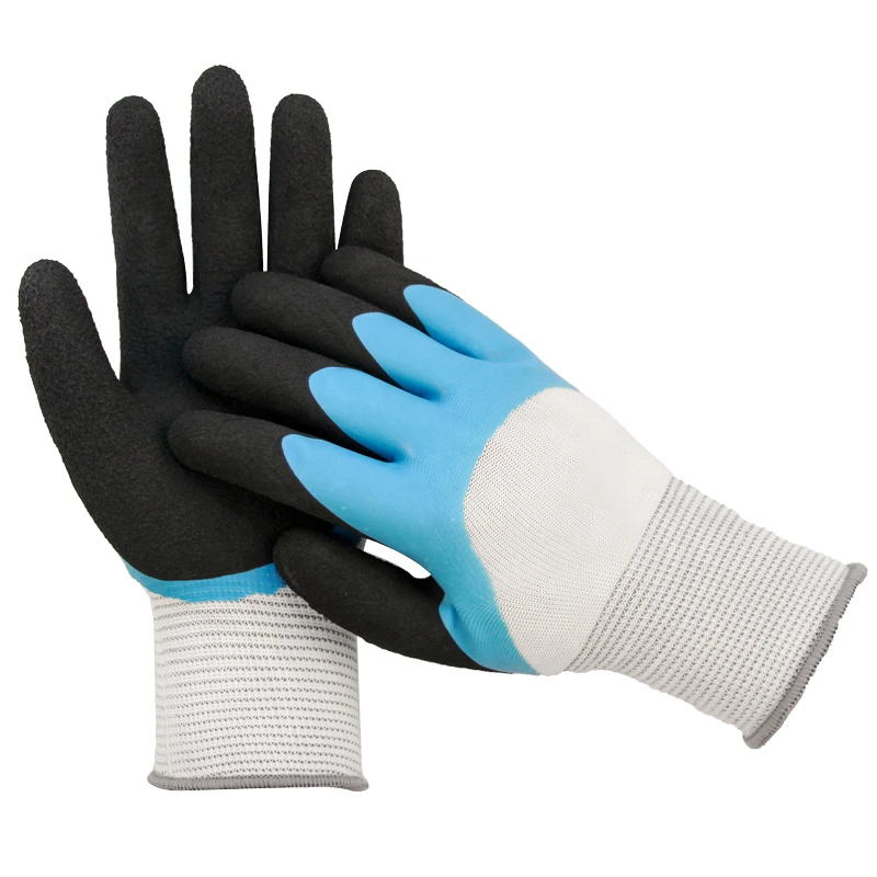 Высококачественные двухцветные защитные рабочие перчатки из латекса с