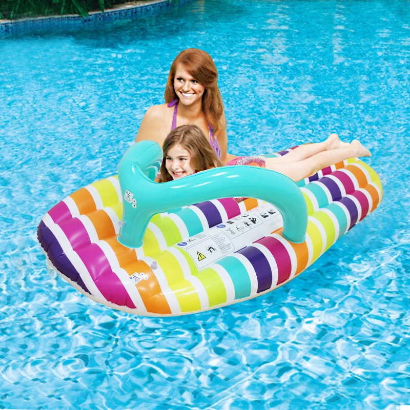 

158*70cm Flip Flop Shape Floating Water Hammock Lounge Chair Swimming Pool Inflatable Float Rafts for Summer Beach Suppl