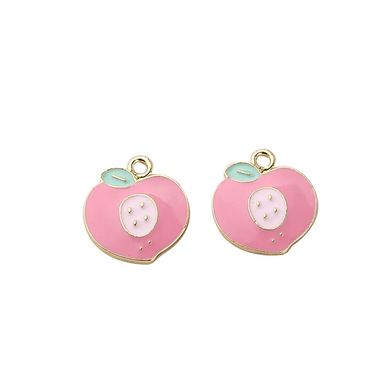 6 шт. японские милые серьги в виде кота персика сплав подвеска капли масла сделай