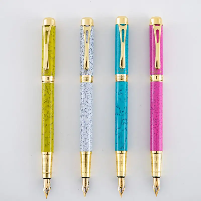 

Luxury Men Fountain Pen Marble Business Student 0.5mm Fine Nib Calligraphy School Office Supplies Writing Tool