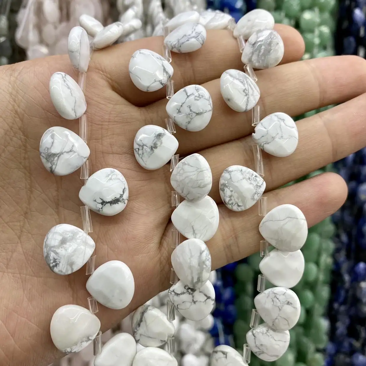 

Бусины из натурального камня, граненые, в форме капли, искусственные бусины из драгоценного камня, браслет, ожерелье