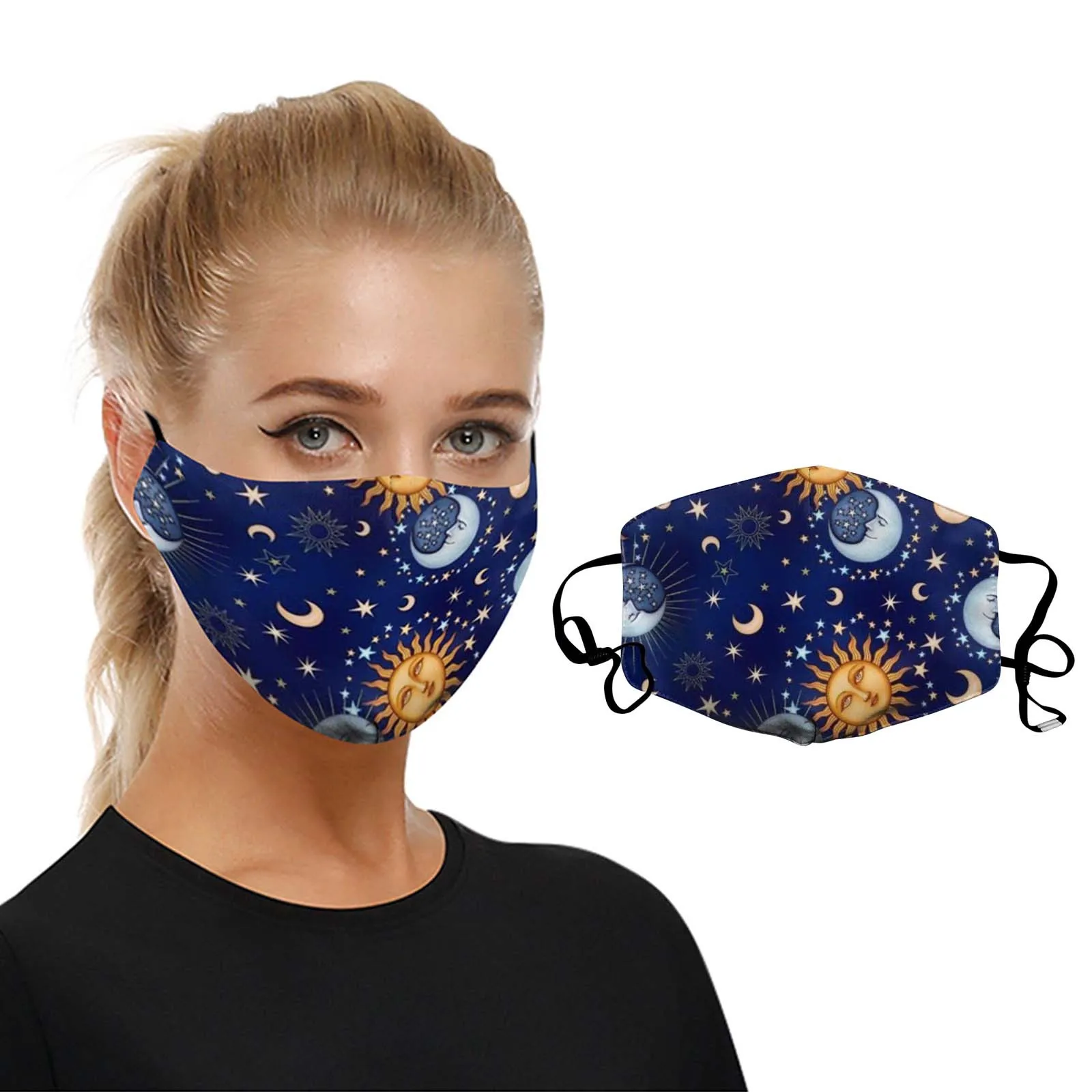 Новое поступление 2020 маска моющаяся многоразовая Moon Sun рисунок 3d