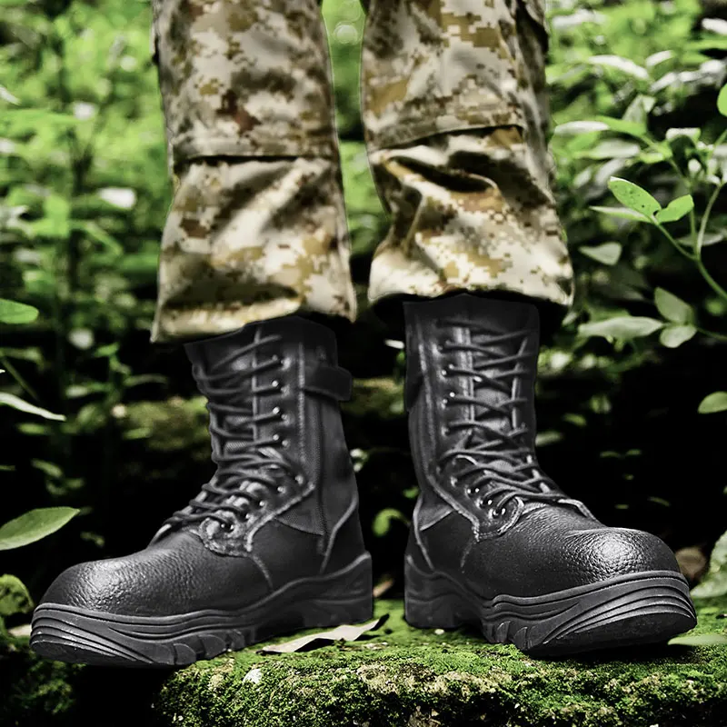 

Mens Hightop Sneakers Men's Army Boots Leather For Men Winter Shoes High Top Military Boot Oxford Sneakers Man Mens Fashion