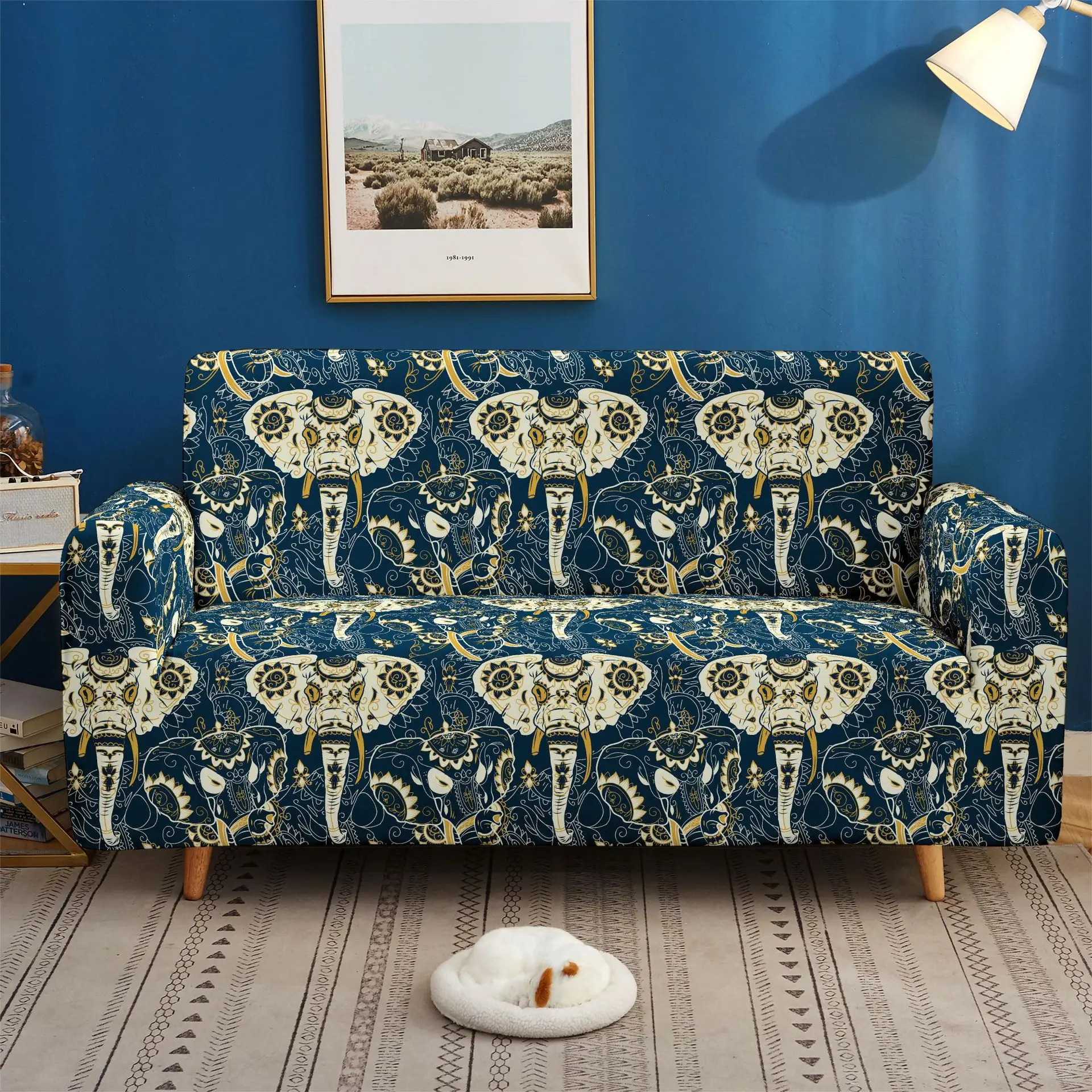 

Stretch Chair Cover Living Room Cartoon Animal Sofa Cover Elastic Couch Cover Decorative Sectional Sofa Slipcover 1/2/3/4 Seater