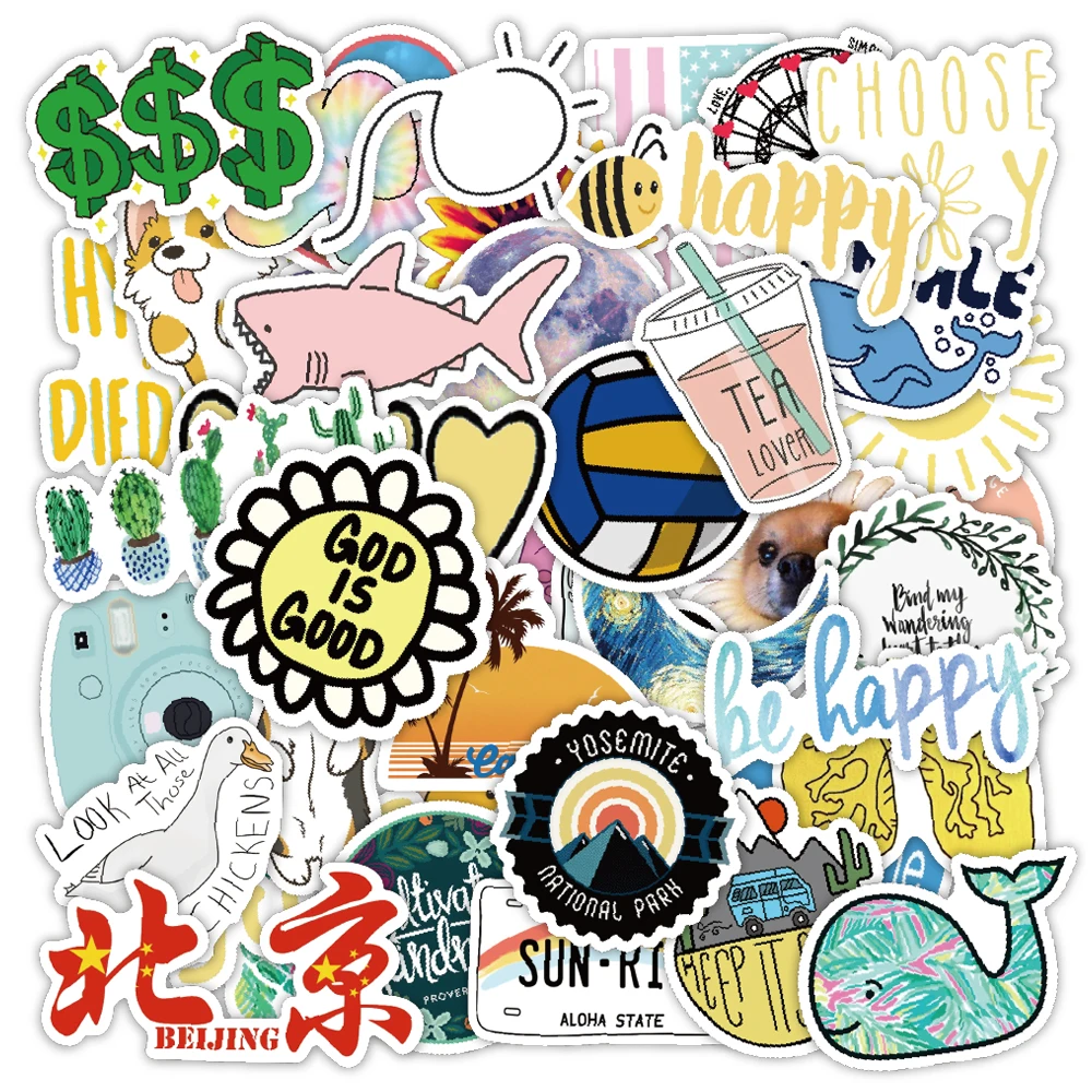 

VANMAXX 50 шт. милые наклейки VSCO виниловые водонепроницаемые наклейки для девочек подростков взрослых чемодан ноутбук велосипед скейтборд прин...
