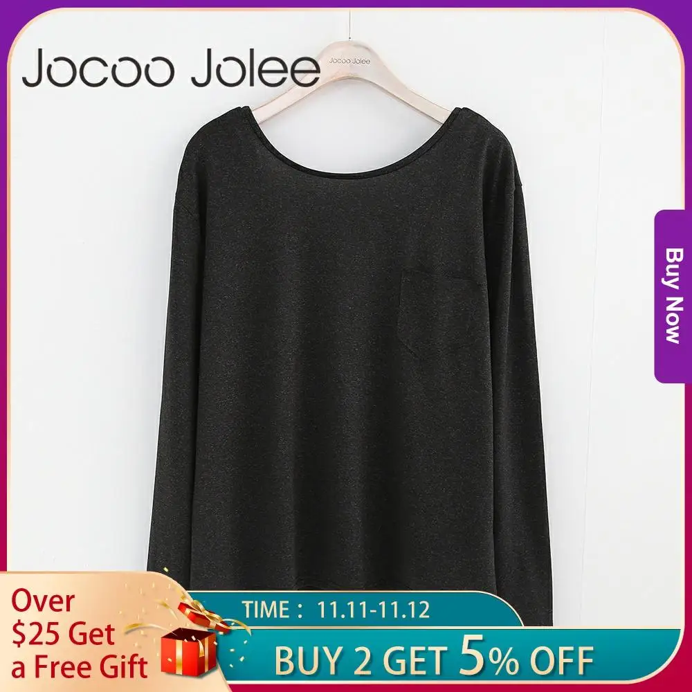 Новинка 2018 весенние модные базовые рубашки Jocoo Jolee женские сексуальные с открытой