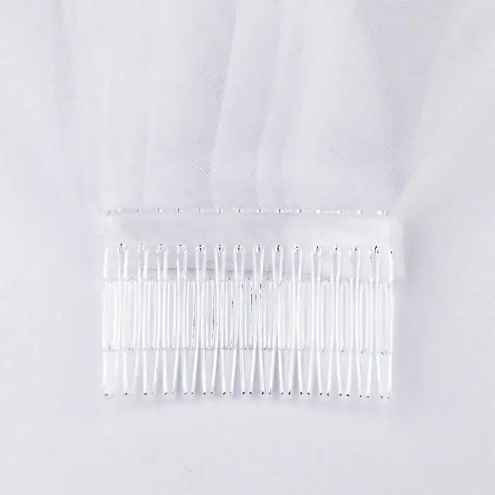 Новинка, стильная двухслойная кружевная Свадебная короткая вуаль цвета слоновой кости с гребнем для волос