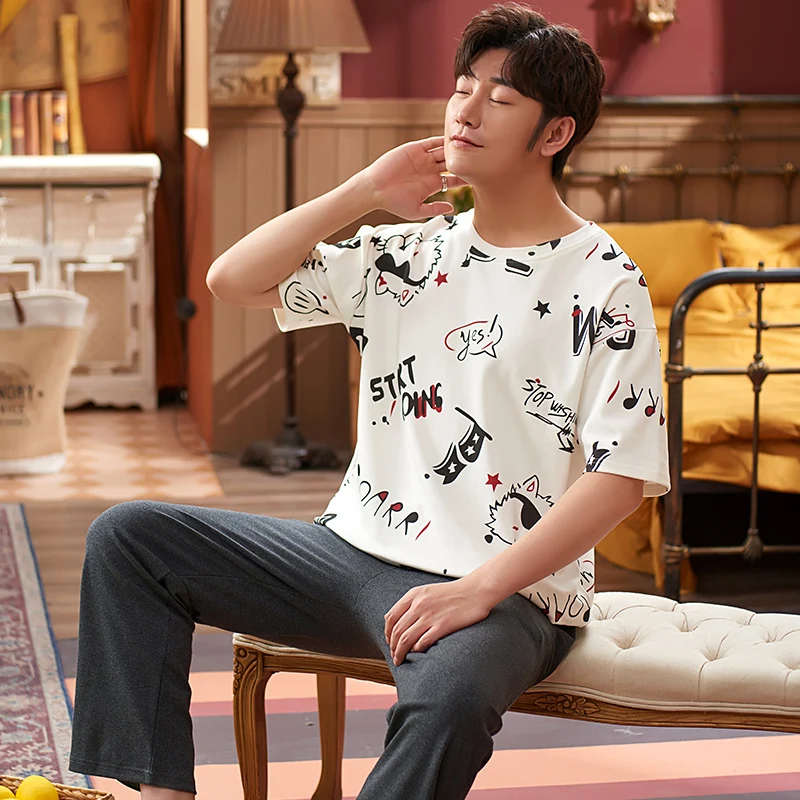 Новинка 2021 г. пижамные комплекты SONG для пар летние хлопковые милые повседневные