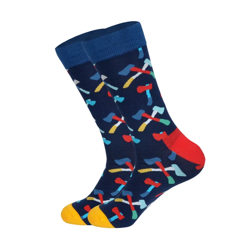 LIONZONE Floral Camouflage Leaf Tai Chi Ax Wood Pattern Novelty Men Dress Socks Cotton Street Fashion Ankle | Мужская одежда