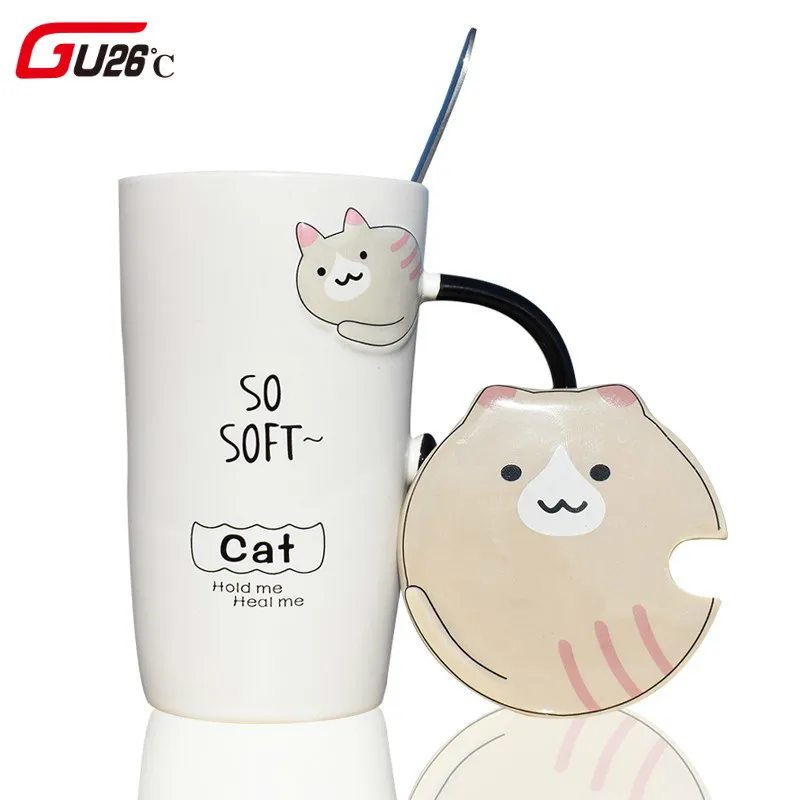 Керамическая кофейная кружка с милым котом креативная посуда для напитков