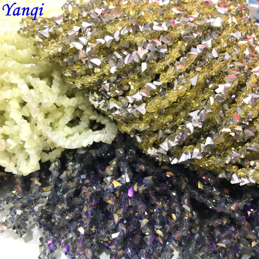 Yanqi 4 мм 150 шт. высококачественные треугольные хрустальные бусины цветные