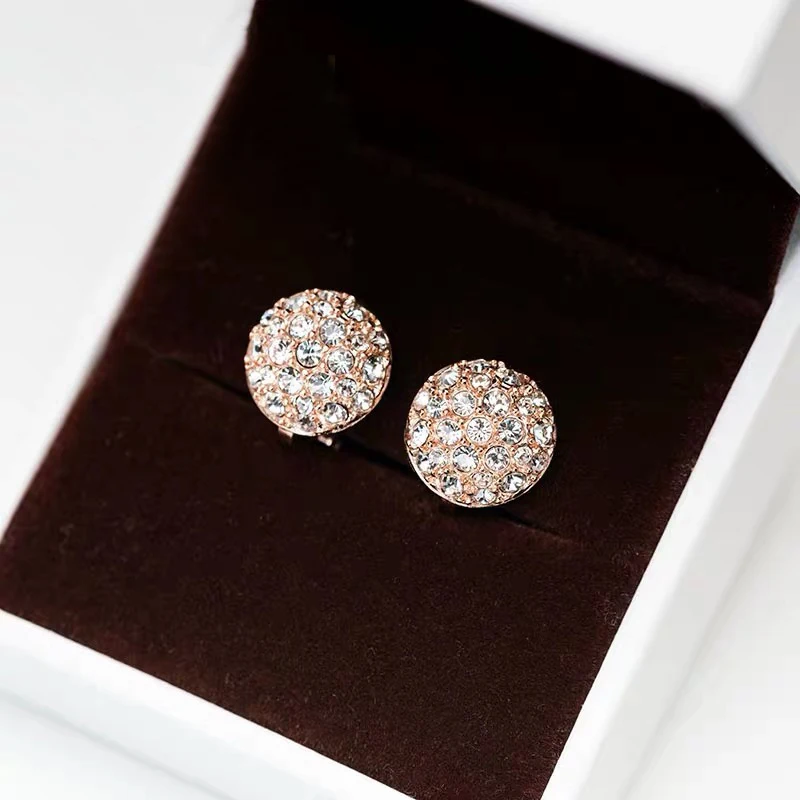 Новый круглый дизайн без пирсинга серьги микро проложили с австрийским