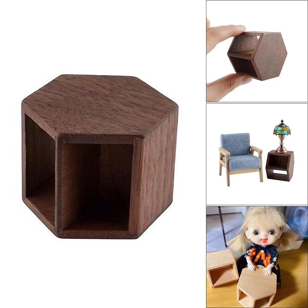 

1:12 Dollhouse Miniature Furniture End Table Bedroom Bedside Table Walnut