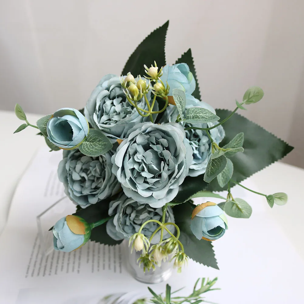 

Artificial Flowers Simple 1 Bunch Silk Rose Silk High End Wedding Party Bride Home Table Plant Decoration Indoor