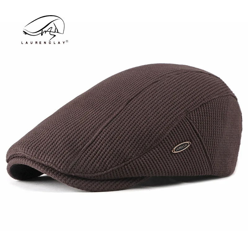 Шапка берет Женская Вязаная Шерстяная Британский ретро Мужская кепка светильник