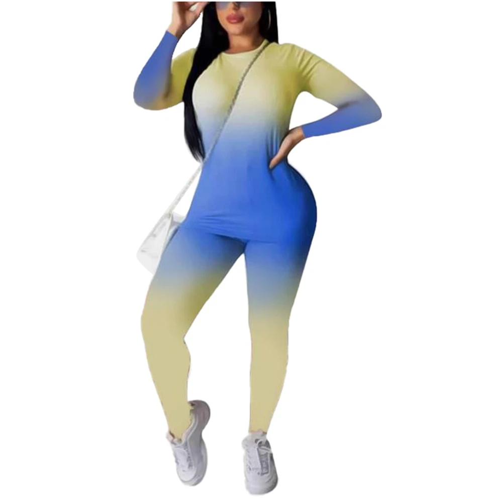 

2 Pieces Suit Set, Women s Fashionable Round Neck Long Sleeve T-Shirt and Trousers For Shopping Gift Daily Wear