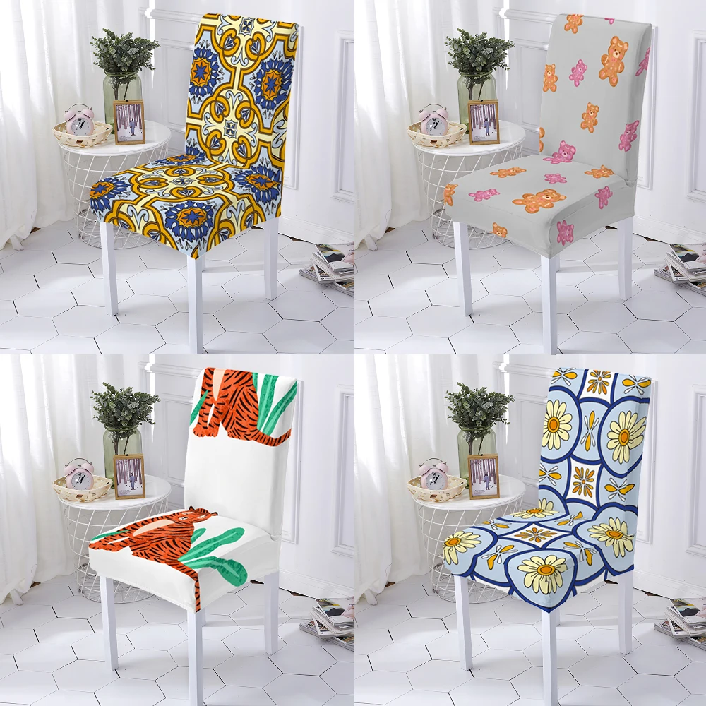 

Panda P 1/2/4/6 Pcs Chairs Covers Animal White Home Office Back Chair Cover House Restaurant Hotel Slipcovers Protector
