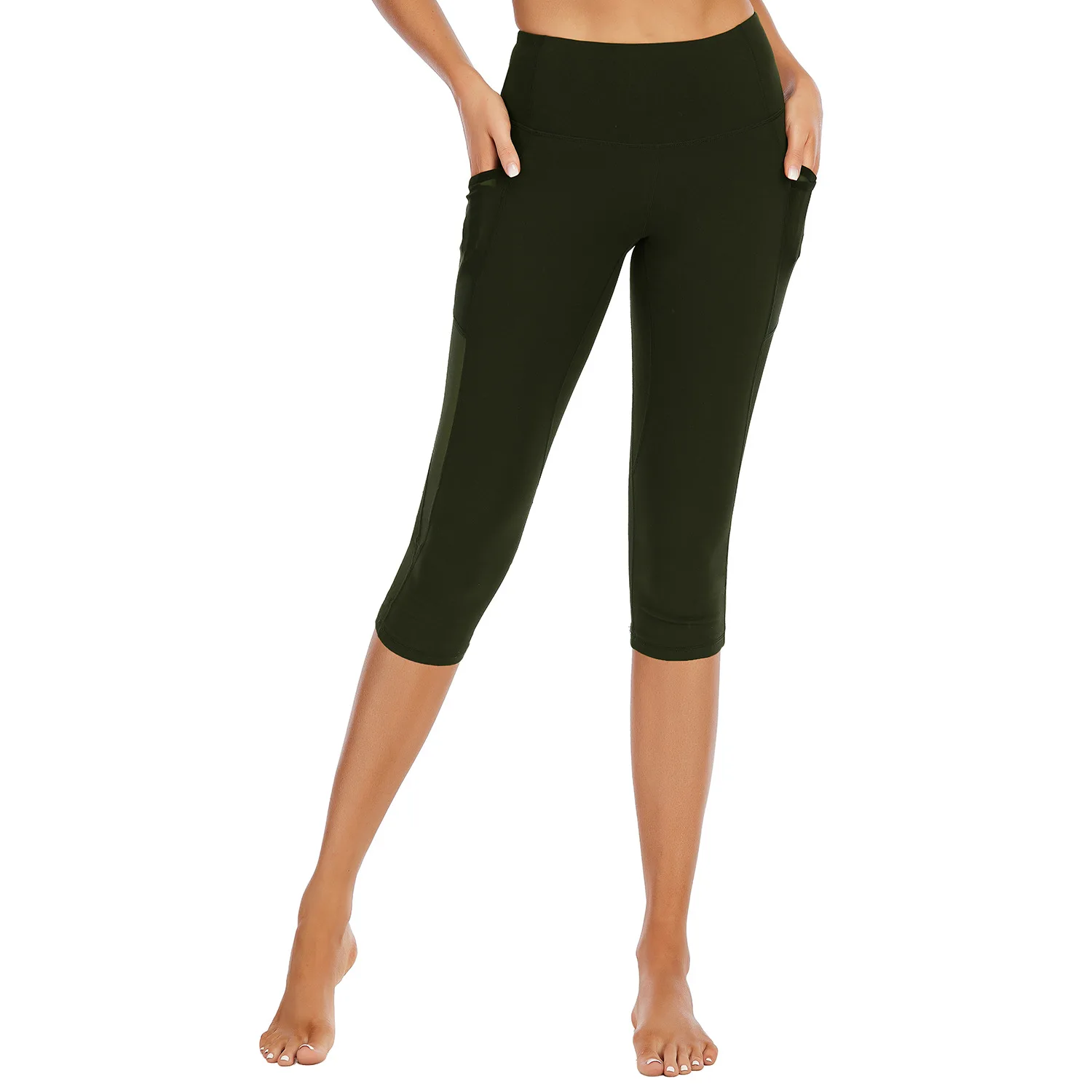 

Yoga pants high waist tight-fitting high stretch mesh hip hips running quick-drying pants fitness cropped sweatpants