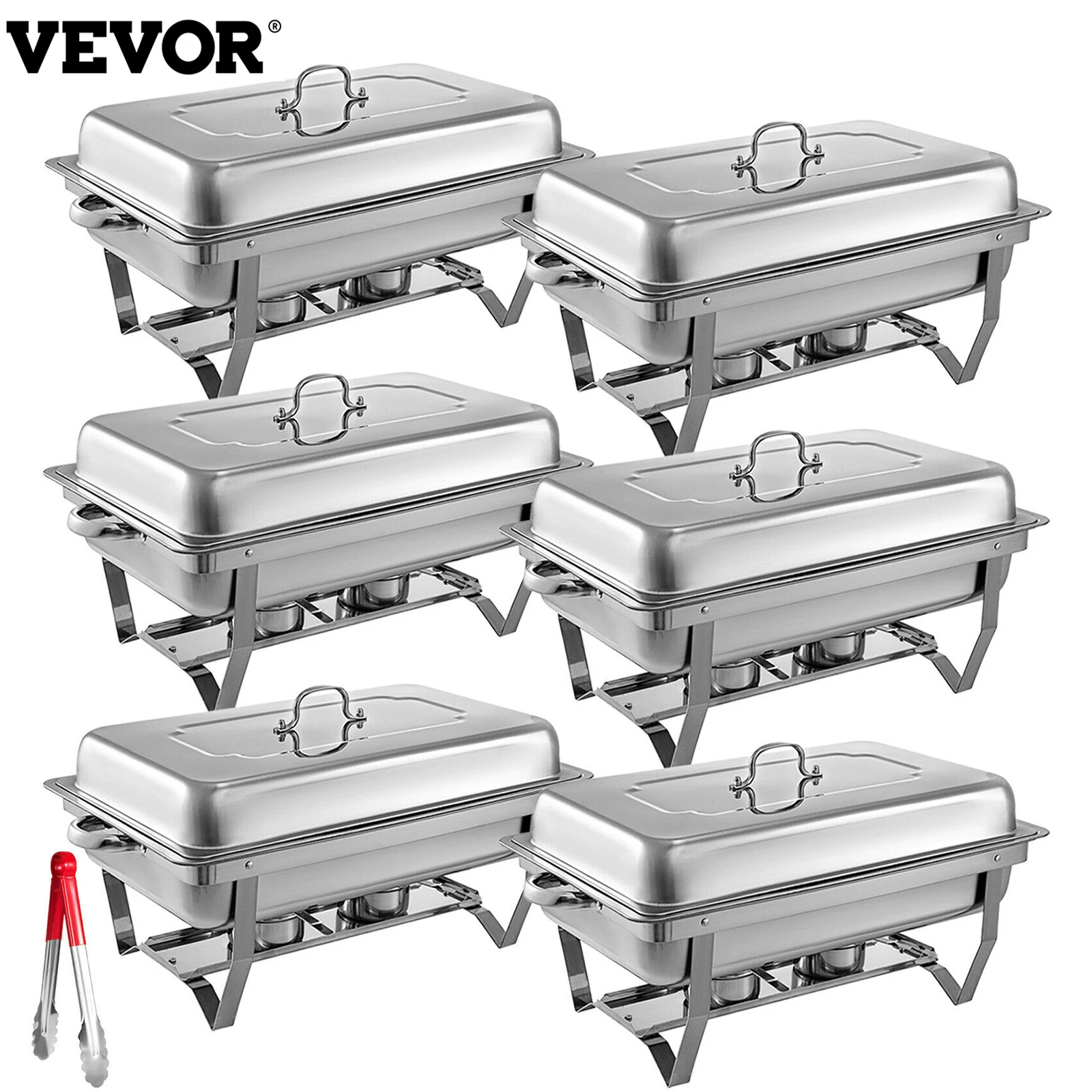 

VEVOR 3/6 упаковок тарелки для жарки 9 л/8 Кварт складные ножки из нержавеющей стали термостойкие для закусок коммерческого использования