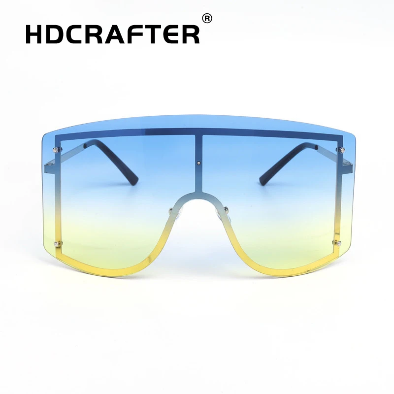 Большие очки градиентные солнцезащитные для женщин модные квадратные без оправы