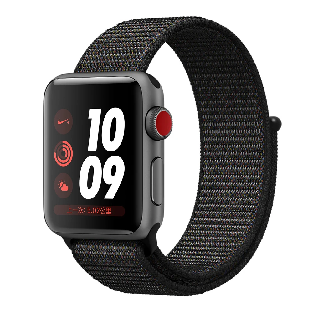 Black Нейлоновый ремешок для Apple Watch серии 5 42 мм iwatch 44 мм ремешок 38 мм 40 мм iwatch sreies 4 3 2 pulseira браслет ремешок для часов - Цвет ремешка: Black