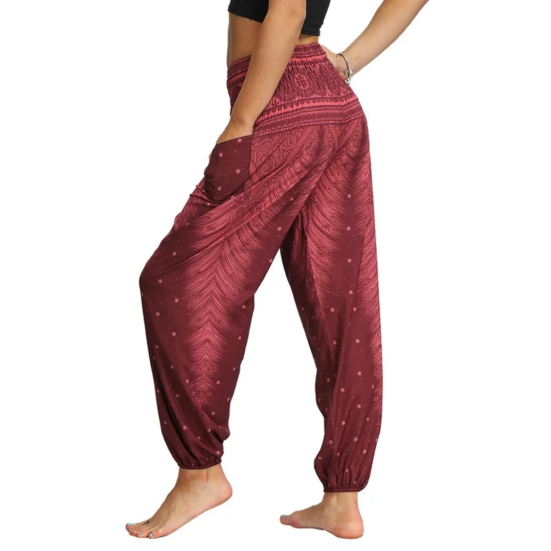 

Fashion Bohemian Loose Pant Men Women Casual Hippy Trousers Baggy Aladdin Harem Pant Freeship Yoga Pants leggings