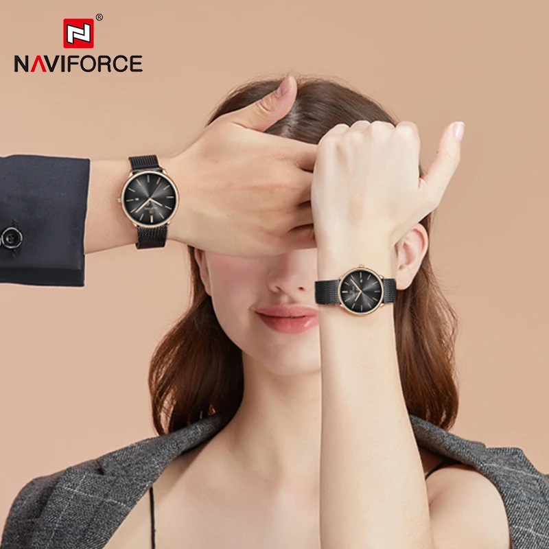 Часы NAVIFORCE для влюбленных мужские часы простые Роскошные Кварцевые наручные