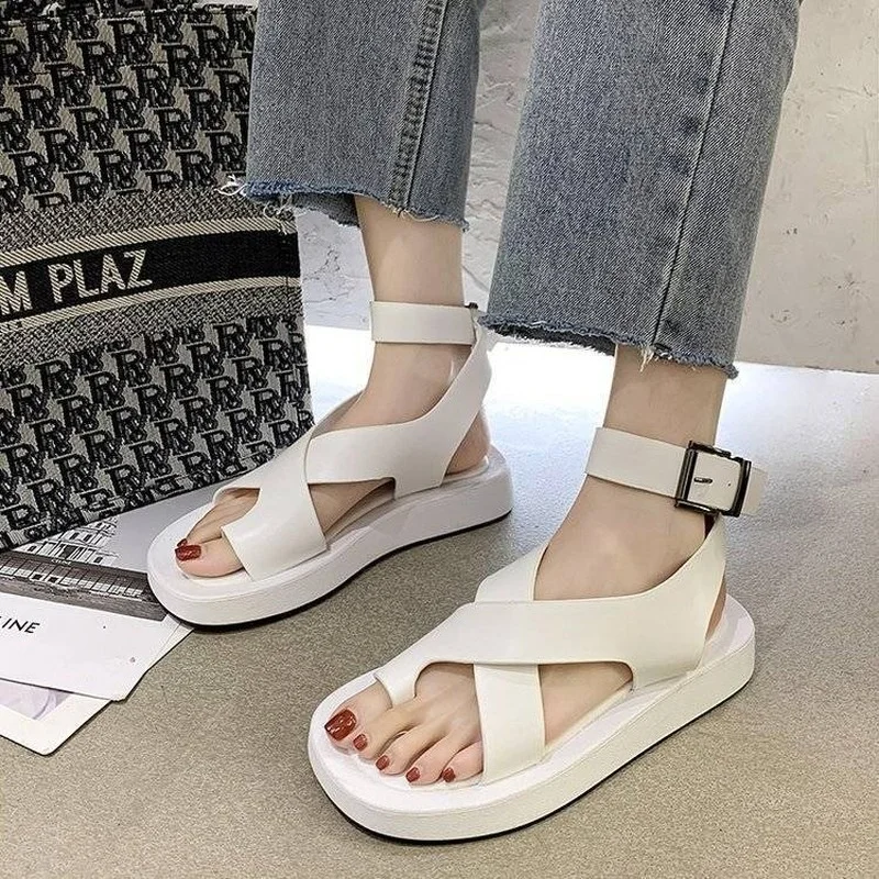 

Sandals Women's Summer 2021 New Students Joker Platform Roman Beach Shoes Open Toe Shoes Fashion Shoes Leather Sandals