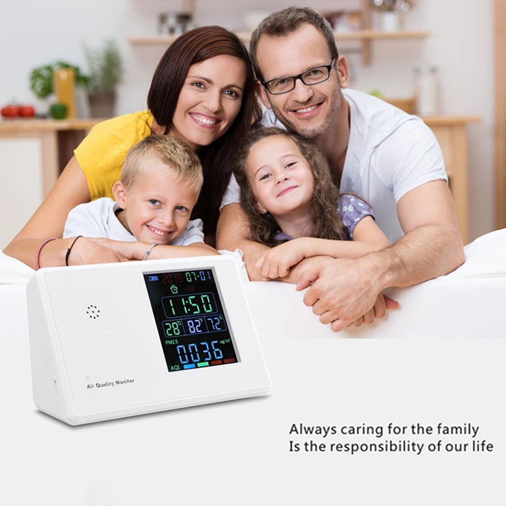 

HCHO Detector CO2 PM2.5 PM10 Analyzer Tester Digital Formaldehyde Detector Carbon Dioxide Tester Air Quality Monitor Gas Tester