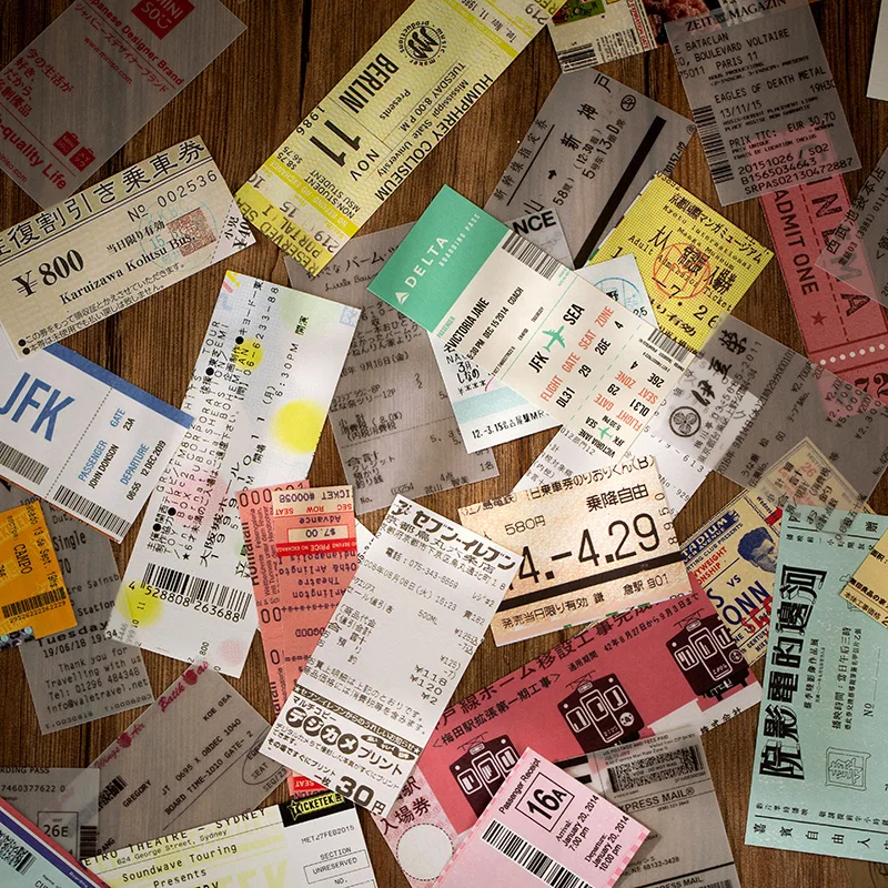 50 шт./лот дорожные цифровые билеты смешанный материал бумага дневник планировщик