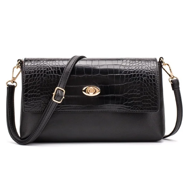 

Женские сумки-мессенджеры в стиле ретро с крокодиловым узором, маленькие сумки через плечо из искусственной кожи для женщин, черная сумка-с...