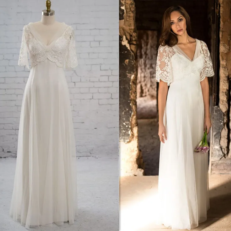 Женское шифоновое платье до пола элегантное кружевное пляжное свадебное