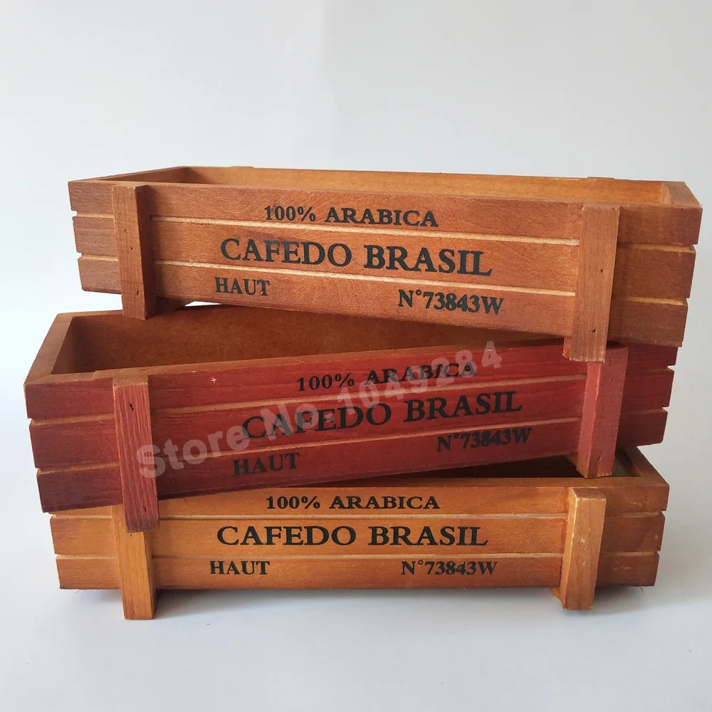 10 шт./лот винтажный маленький горшок для мяса прямоугольный деревянный сада