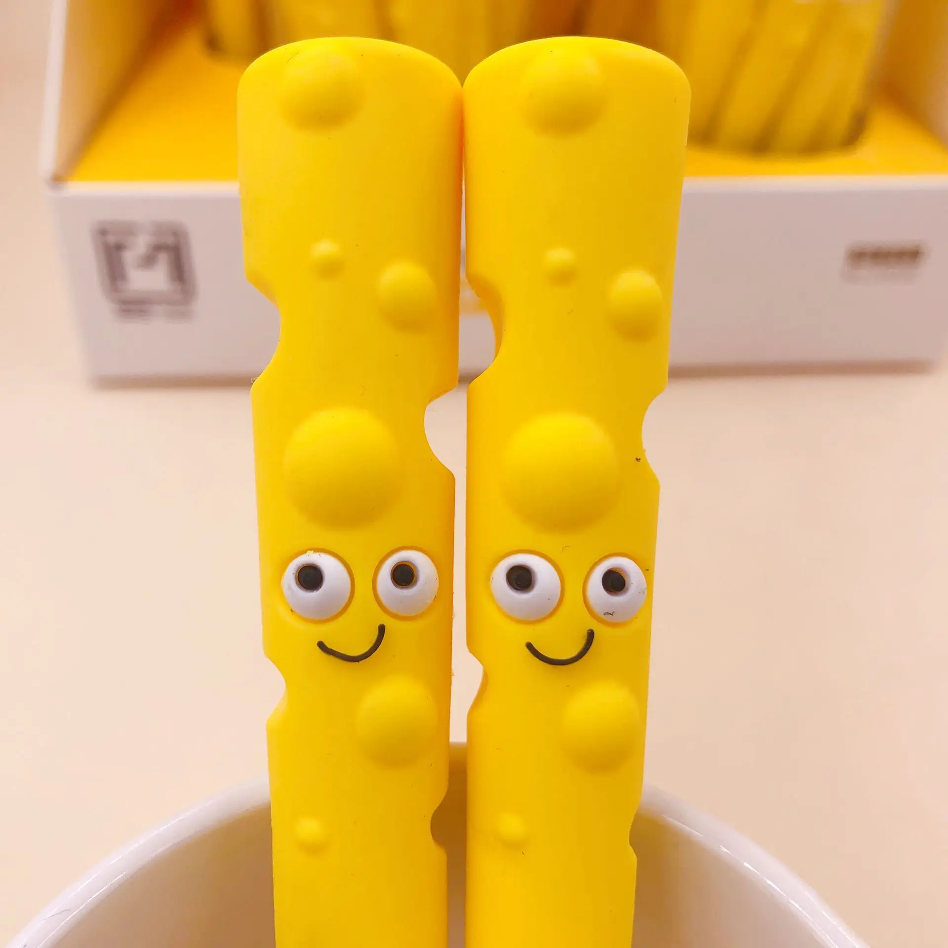 

1pcs Gel Pens Cheese stick black colored kawaii gel-ink pens pens for writing Cute stationery office school supplies