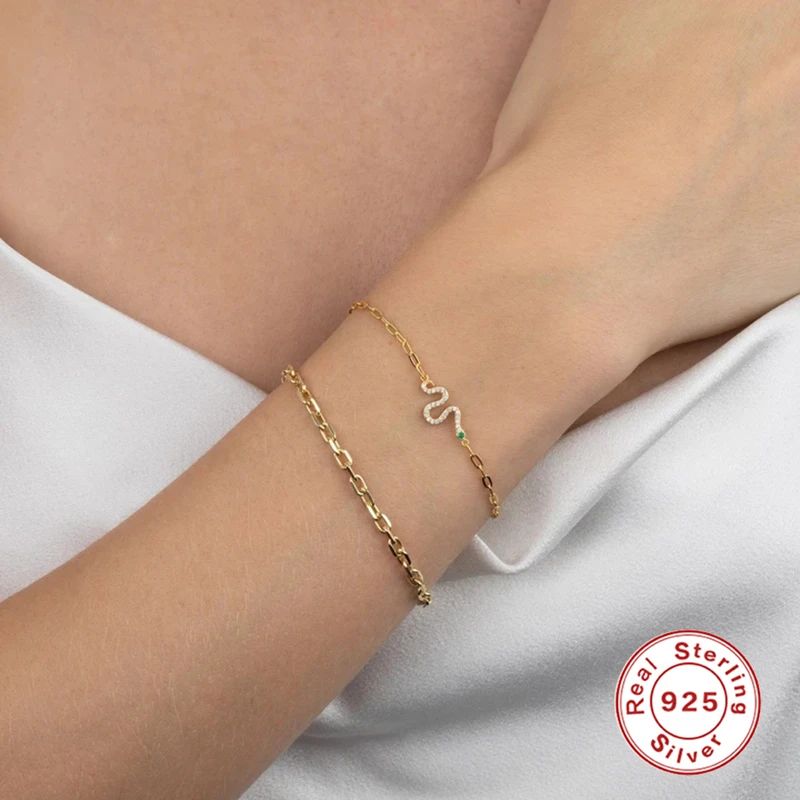 Женские браслеты ROXI из стерлингового серебра 925 пробы элегантные со змеей и