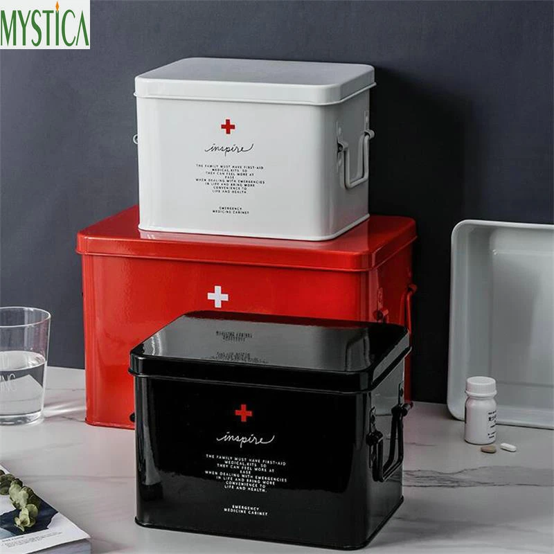 Скандинавский двойной слой аптечка Домашний медицинский ящик для хранения