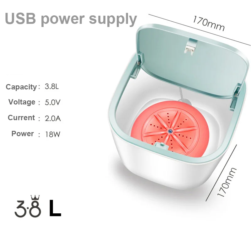 5V USB мини Портативный ультразвуковой турбинный стиральная машина ведро Тип