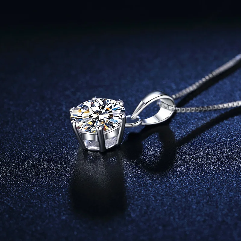BOEYCJR 925 серебро 0.5ct/1ct/2ct F цвет Moissanite VVS помолвка элегантная Свадебная подвеска, ожерелье для женщин Подарок на годовщину