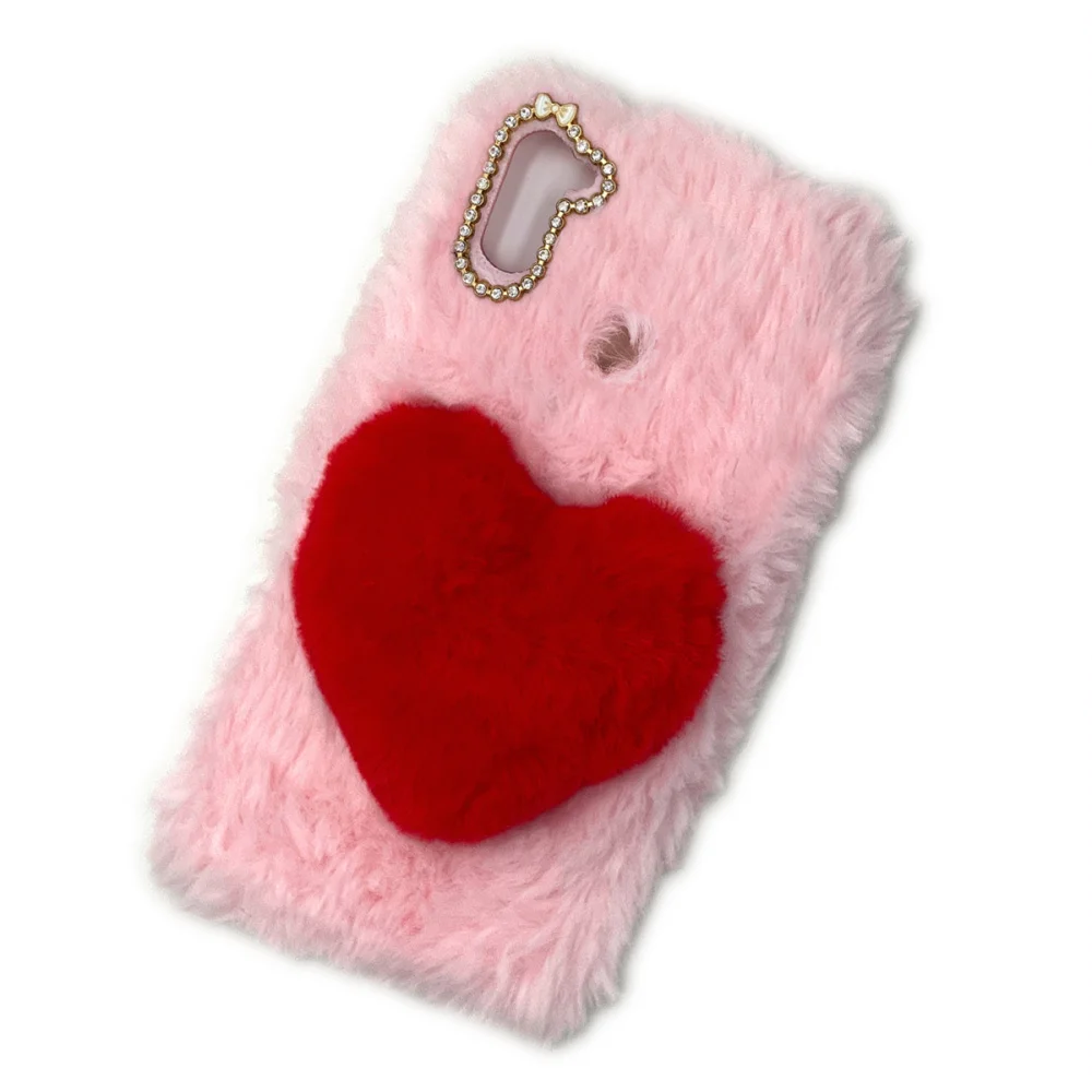 Love Shape Furry Warm Fluffy Phone Case Plush Cover Compatible with A11 | Мобильные телефоны и аксессуары